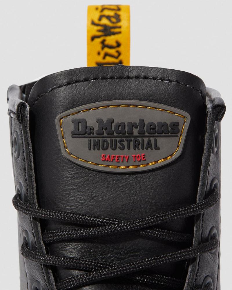 Dr Martens Maple Zip Newark Steel Neus Werklaarzen Dames Zwart | NL 398TCE